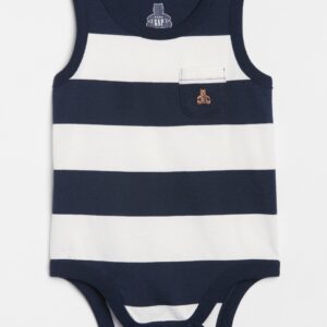 Gap Baby Graphic Bodysuit Blue/White Stripe